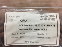 Load image into Gallery viewer, ACE Seal V-75B Brown Vulcanized O-Ring, 88.00mm ID x 0.375in Cross-Section - ZYYKZ Test Equipment