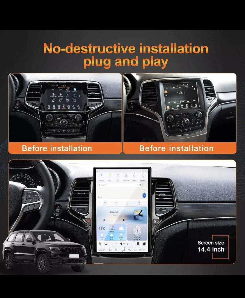Jeep Grand Cherokee 2014-2019 Tesla Style Android 2Din Car Stereo Receiver - ZYYKZ Test Equipment