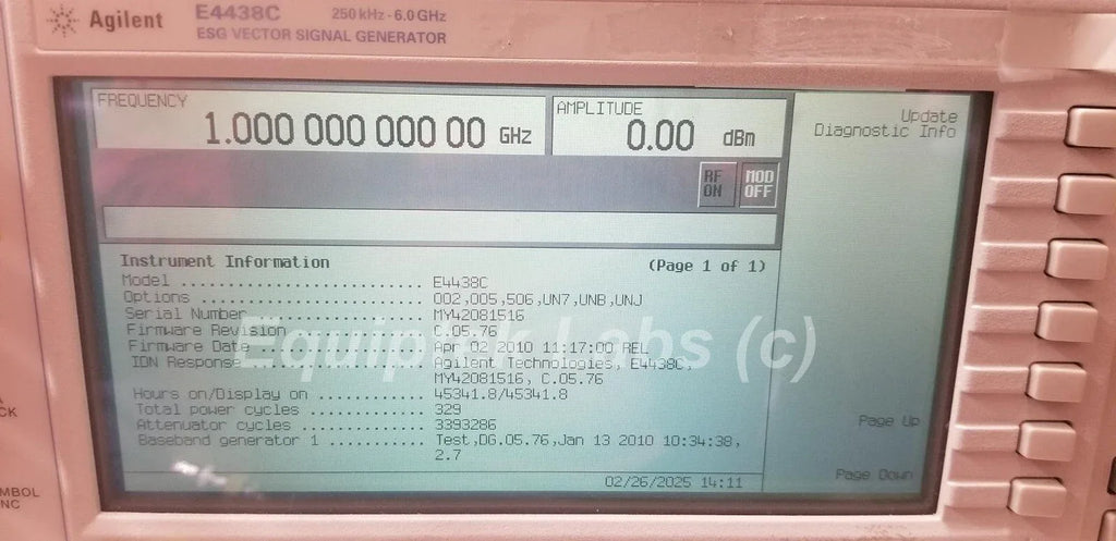 Keysight E4438C ESG Vector Signal Generator - 250 kHz to 6 GHz - ZYYKZ Test Equipment