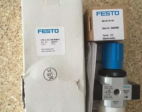Festo LFR-1/4-D-5M-MINI-A Pneumatic Pressure Regulator, Compact Design - ZYYKZ Test Equipment