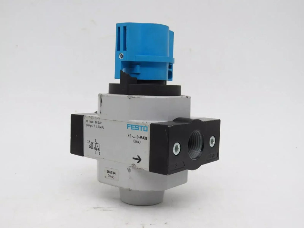 Festo HE-1/2-D-MAXI Industrial Shut-Off Valve, 1/2 Size - ZYYKZ Test Equipment