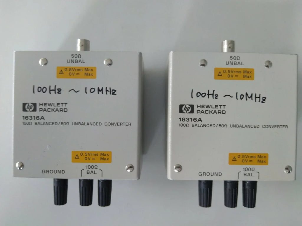 HP Agilent 16316A 100Ω Balanced to 50Ω Unbalanced RF Converter with HP 16316-60002 Adapter - ZYYKZ Test Equipment