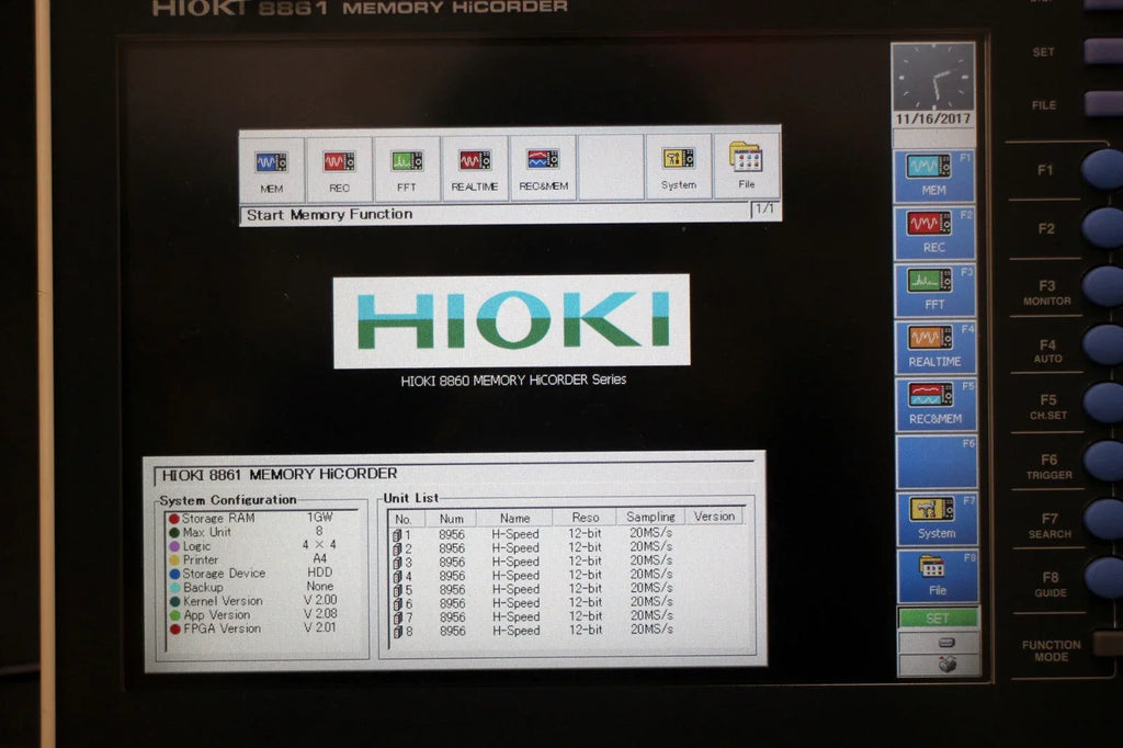 Hioki 8861 Memory HiCorder - High-Speed Data Logger and Oscilloscope - ZYYKZ Test Equipment