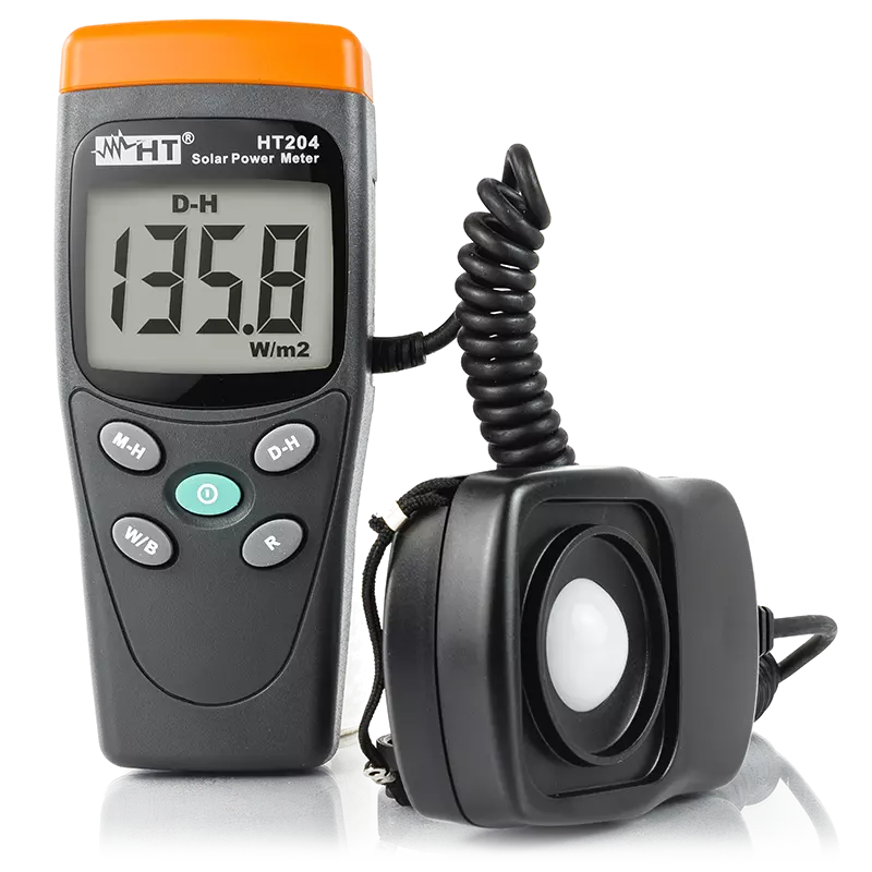 HT Instrument HT204 Digital Solar Meter - 1 to 1999W/m², 1 to 634 BTU/(ft²*h)