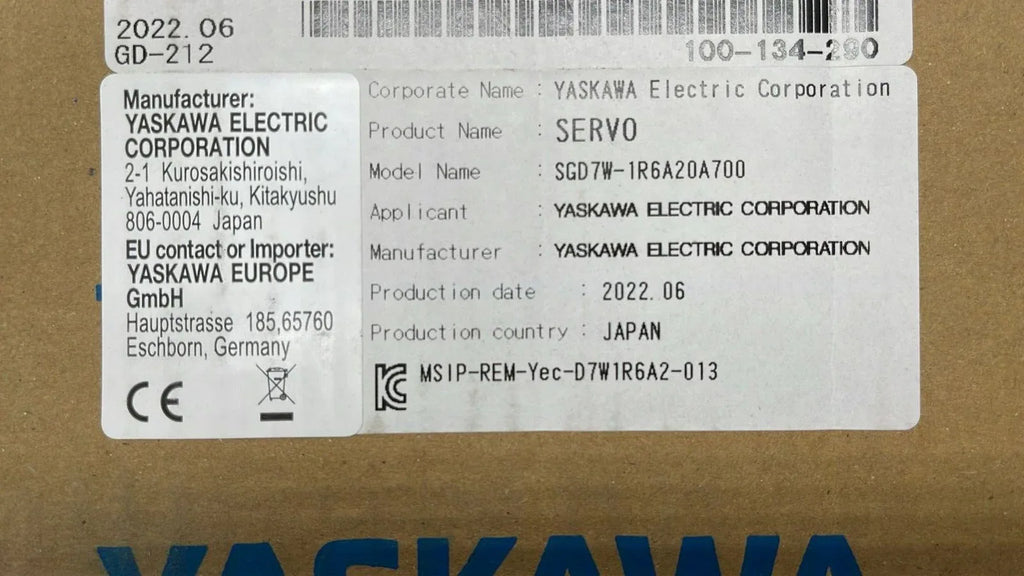 Yaskawa SGD7W-1R6A20A7 High-Performance Servo Driver - ZYYKZ Test Equipment