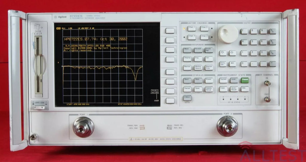 Agilent 8722ES Vector Network Analyzer 40 GHz | Model 010-400-1D5 - ZYYKZ Test Equipment