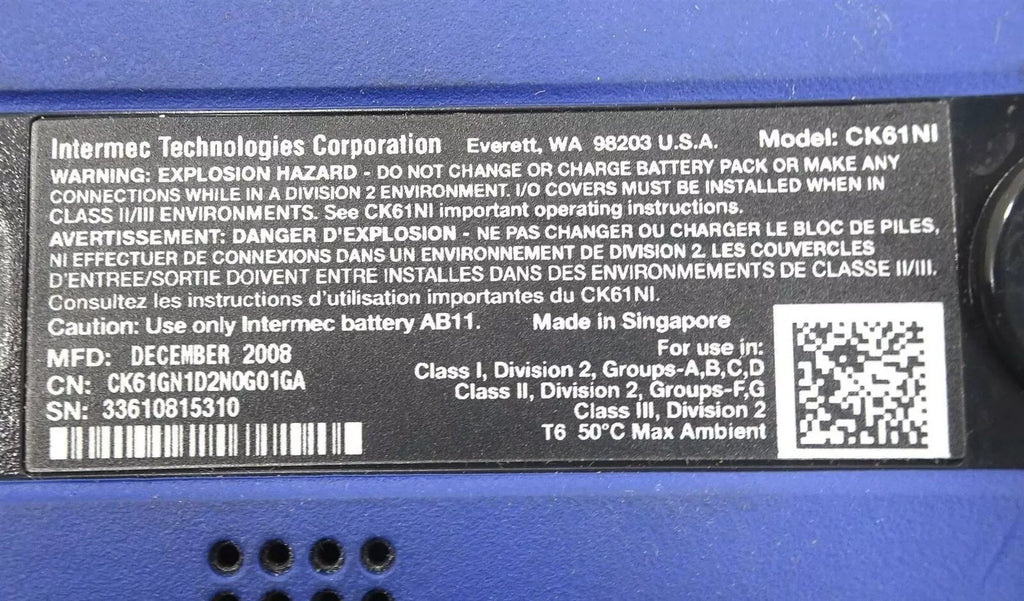 Intermec CK61NI Handheld Barcode Scanner Bundle of 3 - Rugged Mobile Computers - ZYYKZ Test Equipment