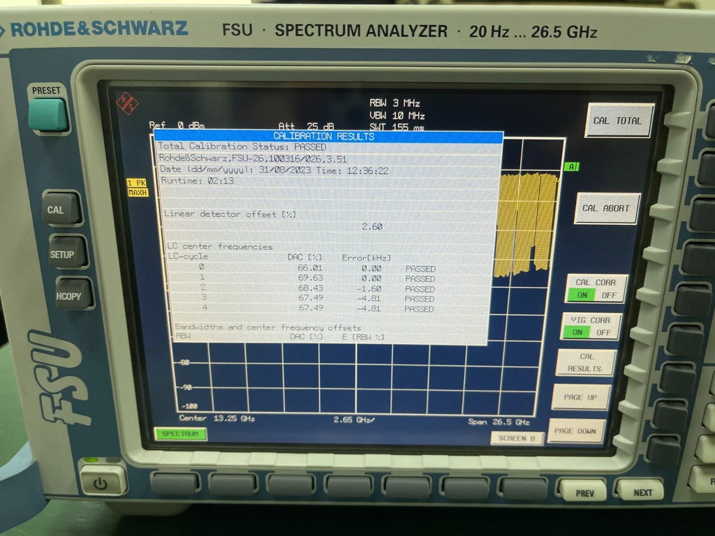 Rohde & Schwarz FSU26 Spectrum Analyzer 20 Hz to 26.5 GHz - ZYYKZ Test Equipment