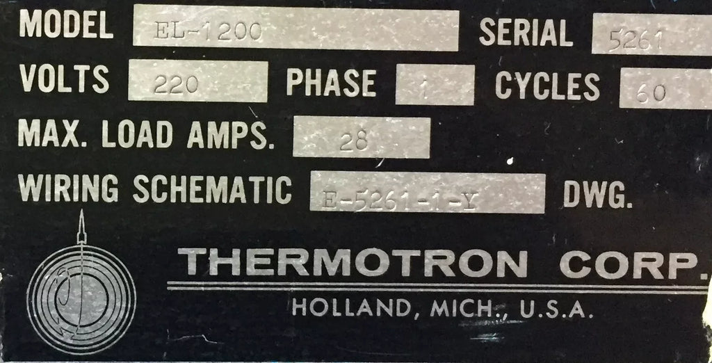 Thermotron EL-1200 Environmental Cycle Test Chamber -77°C to 177°C Temperature Range - ZYYKZ Test Equipment