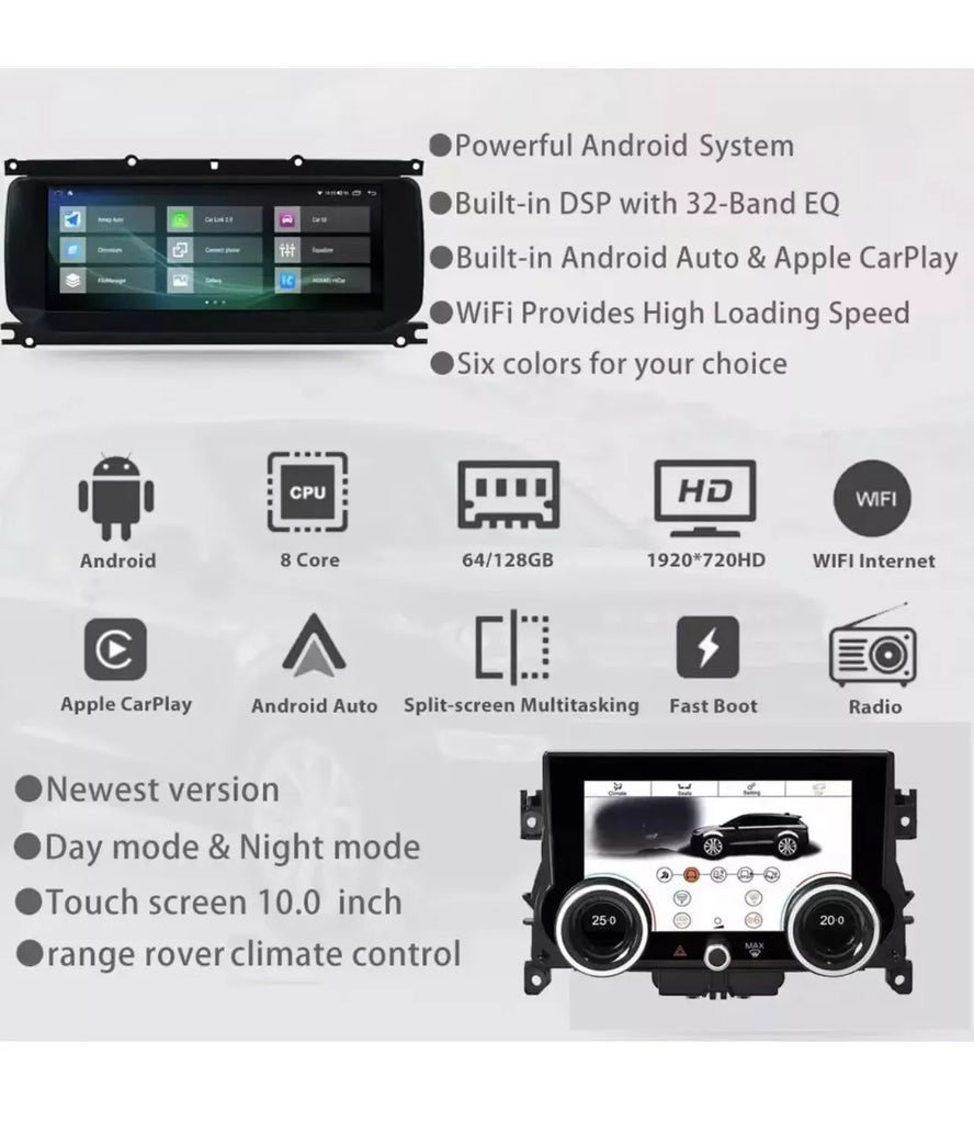 10.25" Android Autoradio GPS with CarPlay for Range Rover Evoque L551 L538 (2011-2019) - ZYYKZ Test Equipment