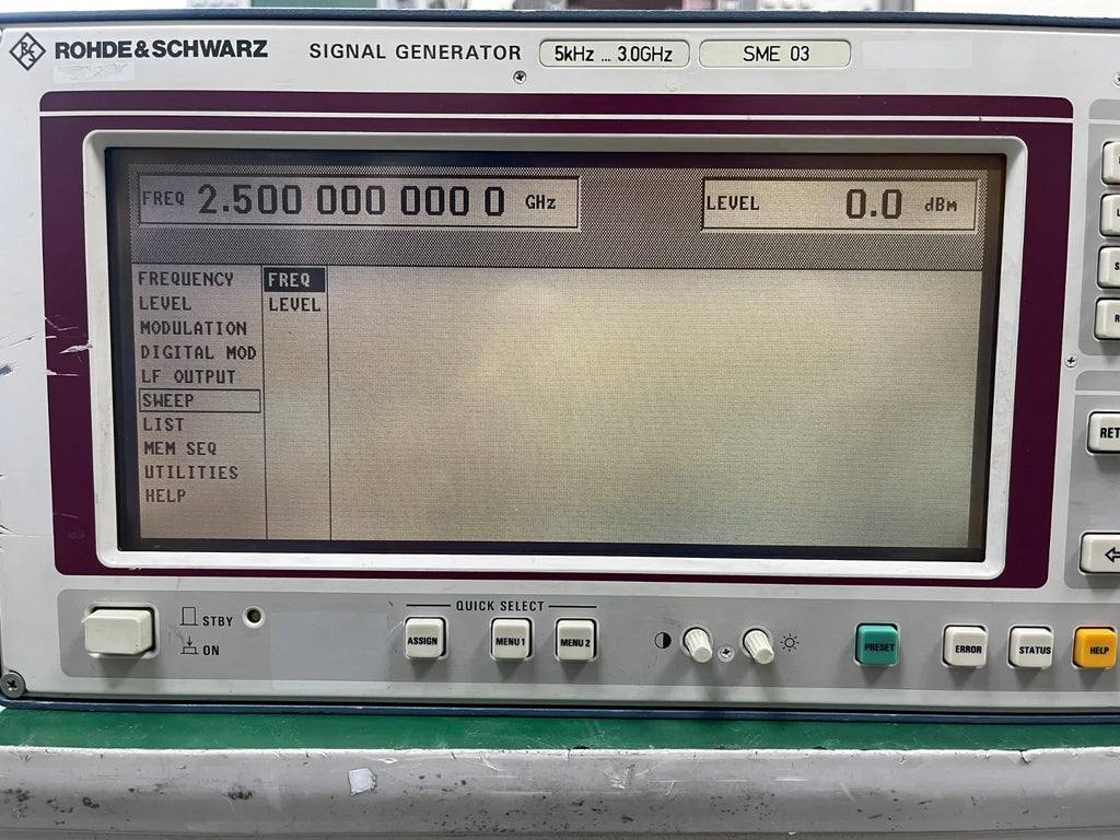 Rohde & Schwarz SME03 Signal Generator 5 kHz - 3 GHz with LTE Bands B4, B5, B8, B11 - ZYYKZ Test Equipment