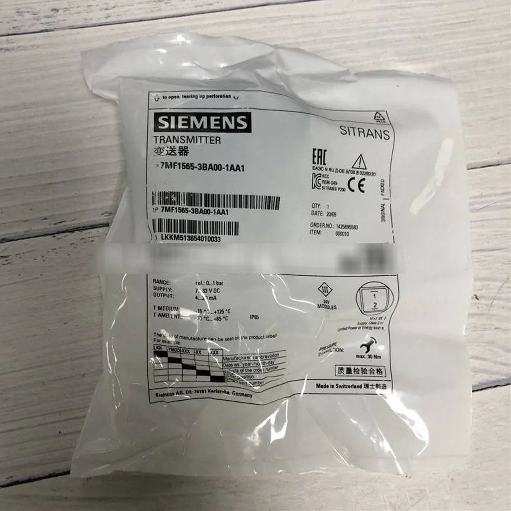 Siemens 7MF1565-3BG00-1AA1 High-Precision Pressure Transmitter - ZYYKZ Test Equipment