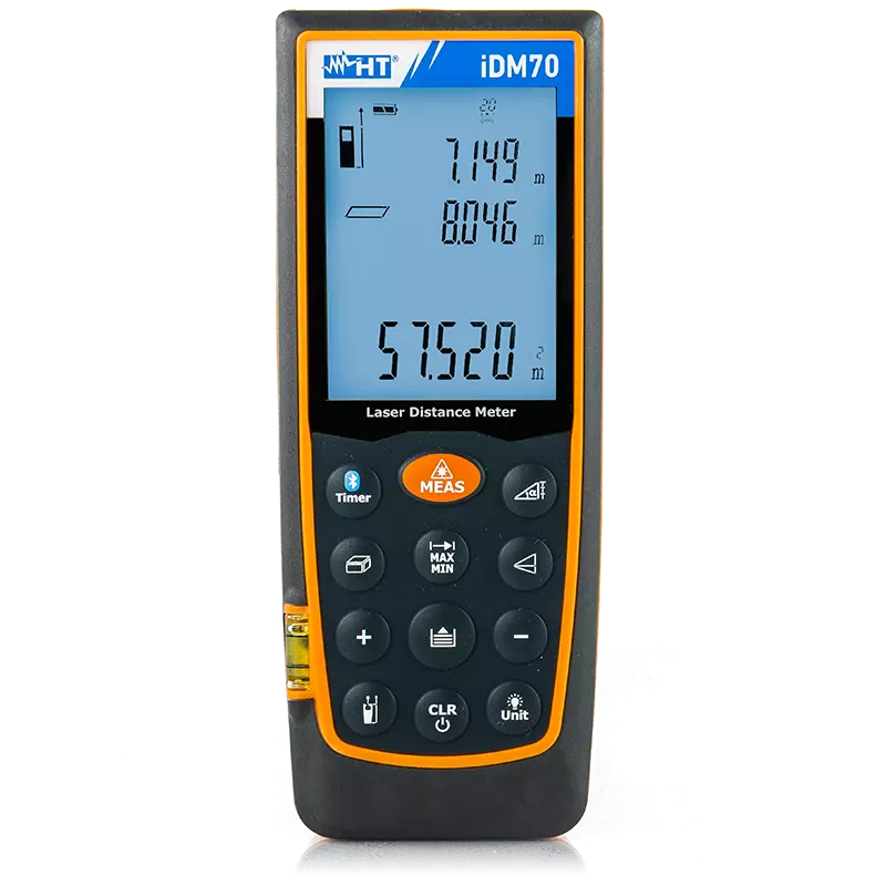 HT Instruments iDM70 Laser Distance Meter with Inclinometer and Bluetooth Connectivity