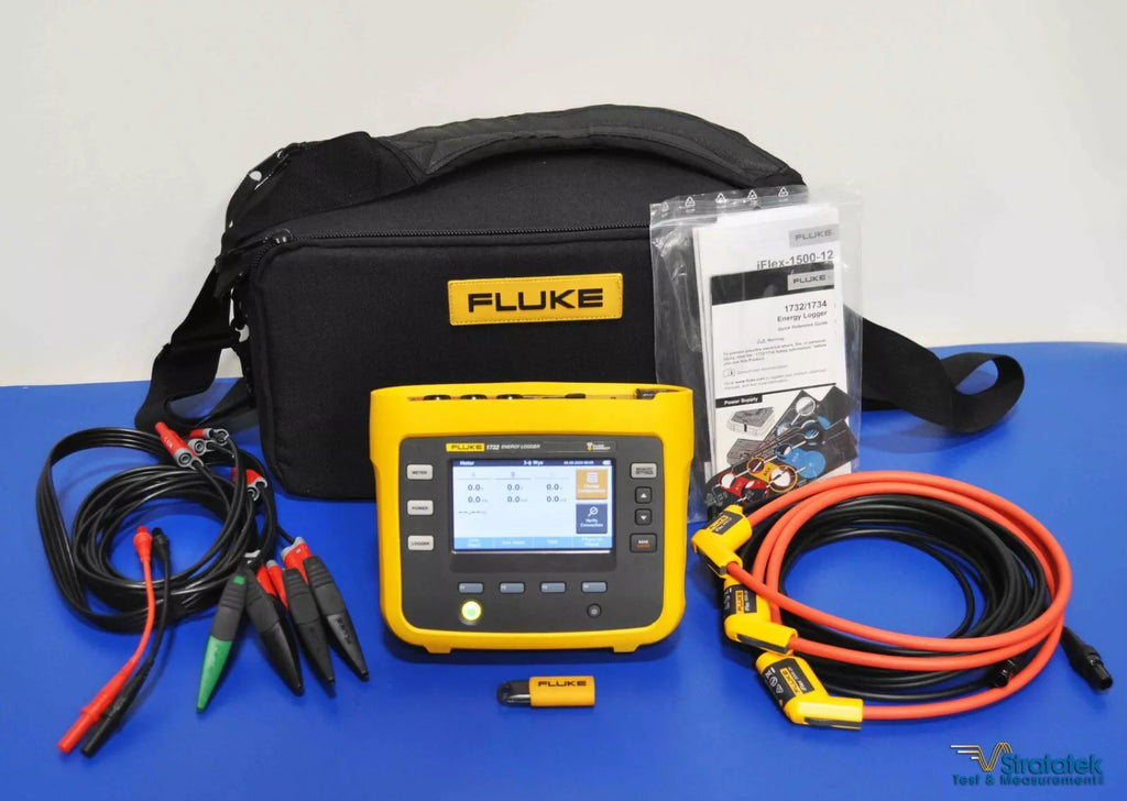 Fluke 1732 3-Phase Energy Logger with 3000A CTs - NIST Calibrated Power Quality Analyzer