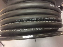 Carol 14 AWG 3-Conductor SOOW Water Resistant Cable 90°C 600V Black, 50 ft - ZYYKZ Test Equipment