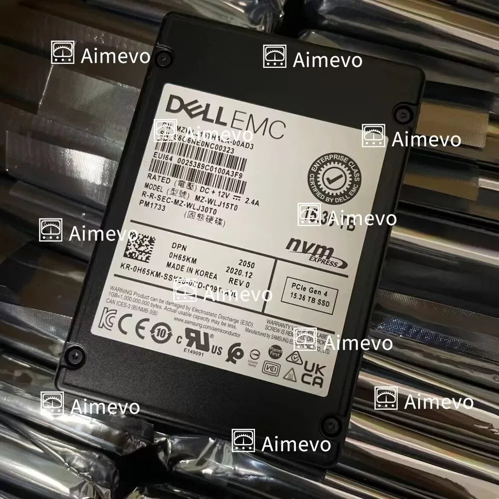 Samsung PM1733 15.36TB U.2 NVMe SSD for Dell EMC Storage - ZYYKZ Test Equipment