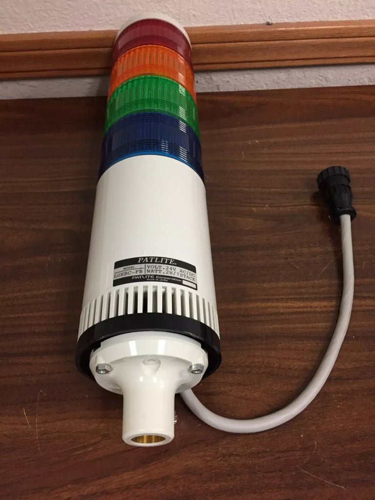 Patlite LGEBC-FB 24V 2W Flashing Signal Tower Light with Audible Alarm & 1m Pole - ZYYKZ Test Equipment