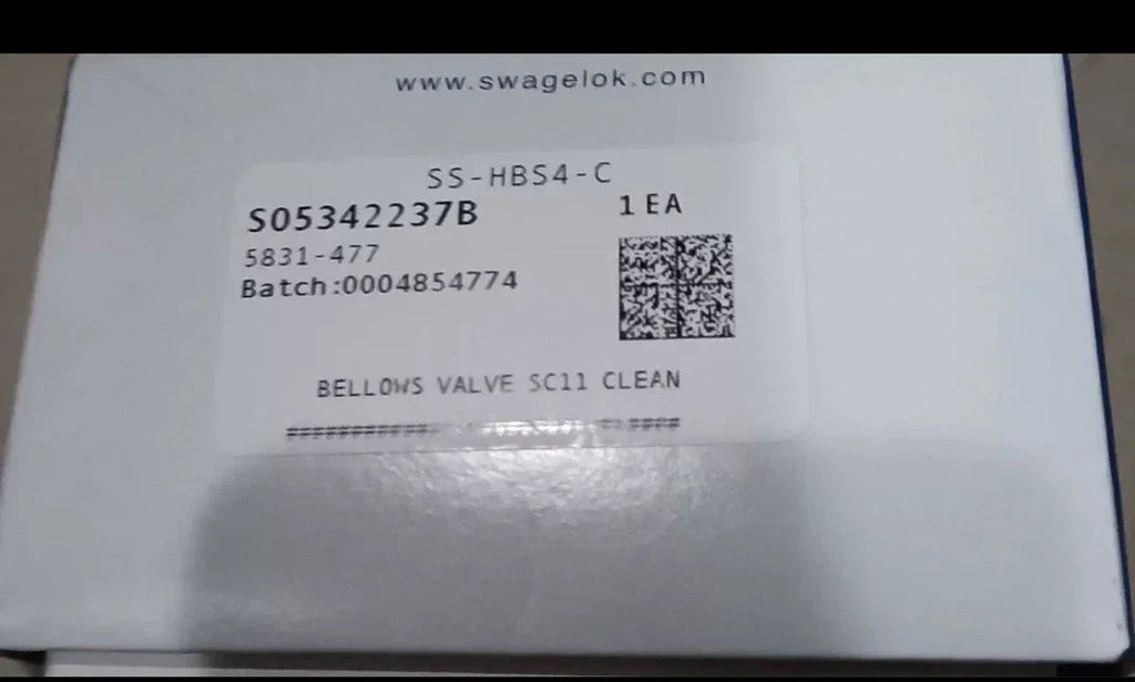 Swagelok SS-HBS4-C Pneumatic Valve for Industrial Fluid Control - ZYYKZ Test Equipment