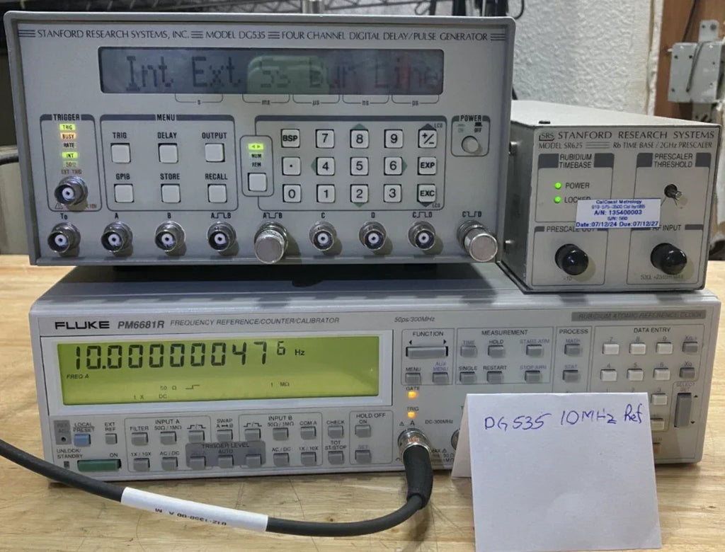 Stanford Research DG535 High-Precision Digital Delay and Pulse Generator with Calibration Data - ZYYKZ Test Equipment