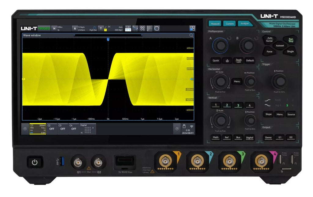 UNI-T MSO3034HD 350MHz 4-Channel Mixed Signal Oscilloscope