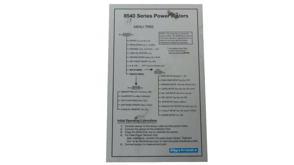 GIGA-TRONICS 8541 Universal RF Power Meter with Wide Frequency Range - ZYYKZ Test Equipment