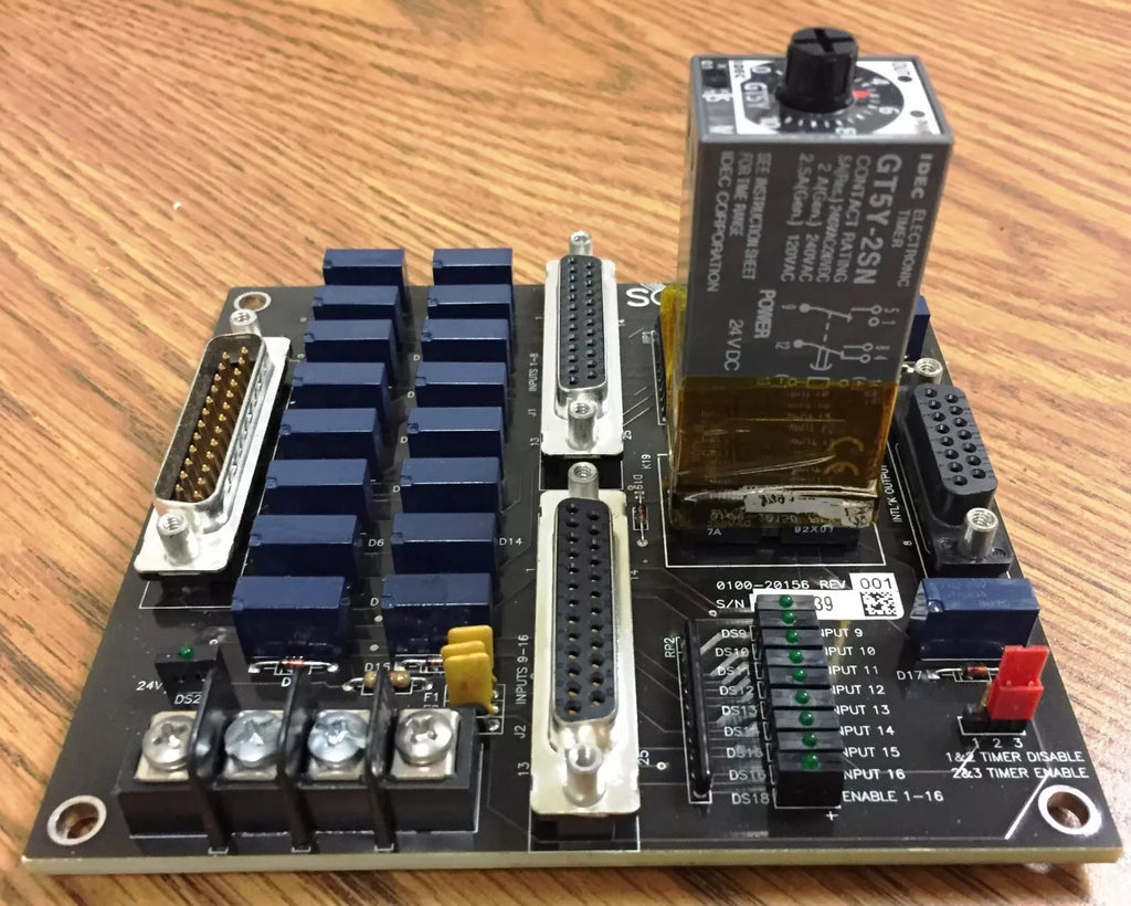 Solyndra 0100-20156 Rev 1 Generic Interlock PCBA with 16 Inputs - ZYYKZ Test Equipment