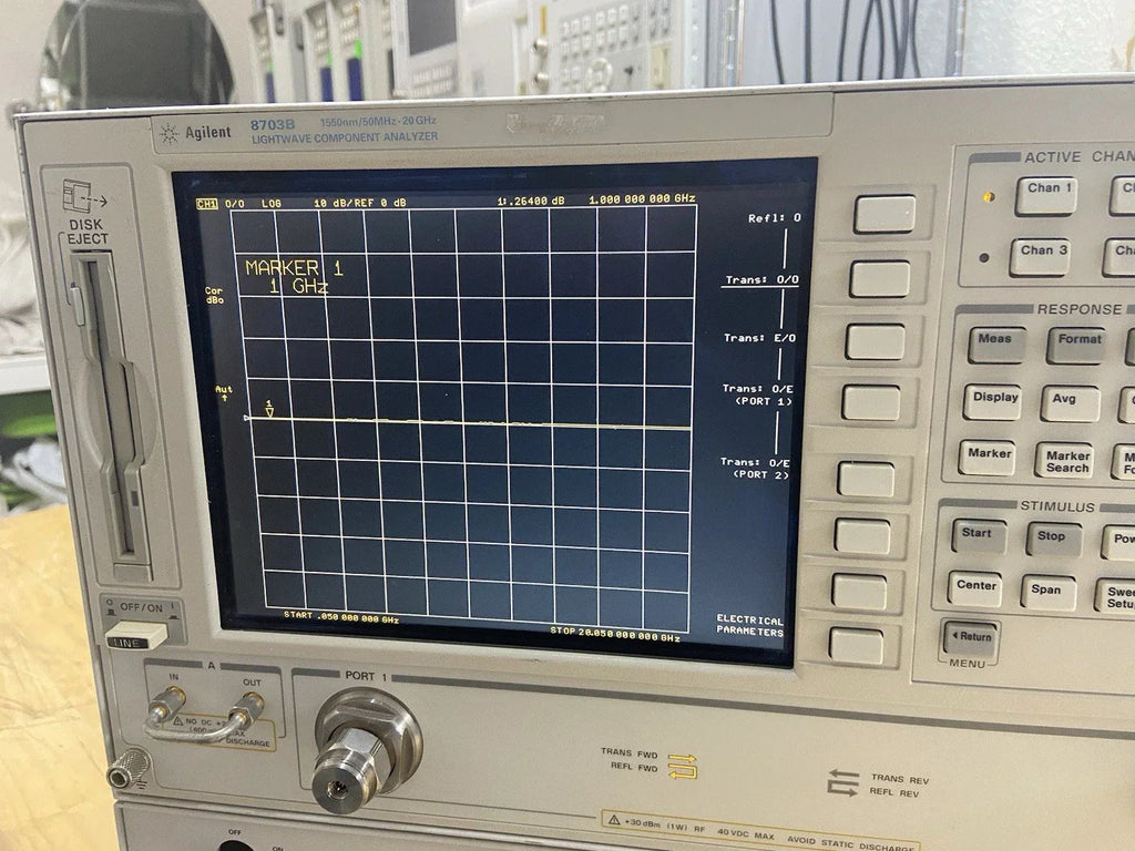Agilent 8703B / 8720ES Lightwave Component Network Analyzer 50MHz-20GHz OPT:155 - ZYYKZ Test Equipment