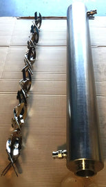 OMC B16 Jacketed Stainless Steel Heat Exchanger, 6 Diameter x 48 Length with 2 Spiral Blades - ZYYKZ Test Equipment
