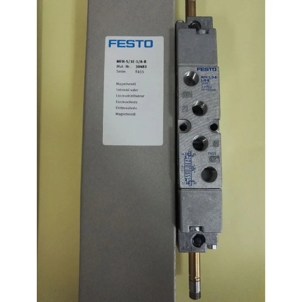 Festo MFH-5/3E-1/8-B 5/3-Way Pneumatic Solenoid Valve - ZYYKZ Test Equipment