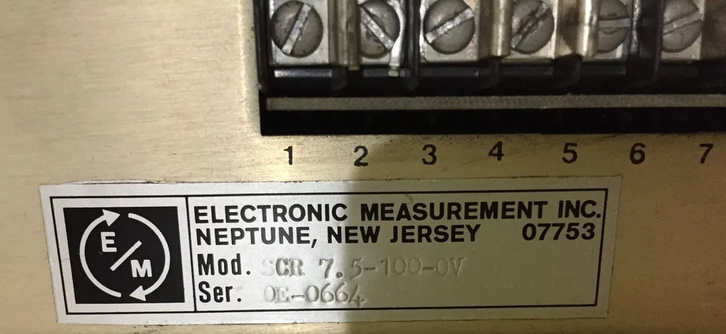 EMI SCR 7.5-100-OV Adjustable DC Power Supply 7.5V-100V - ZYYKZ Test Equipment