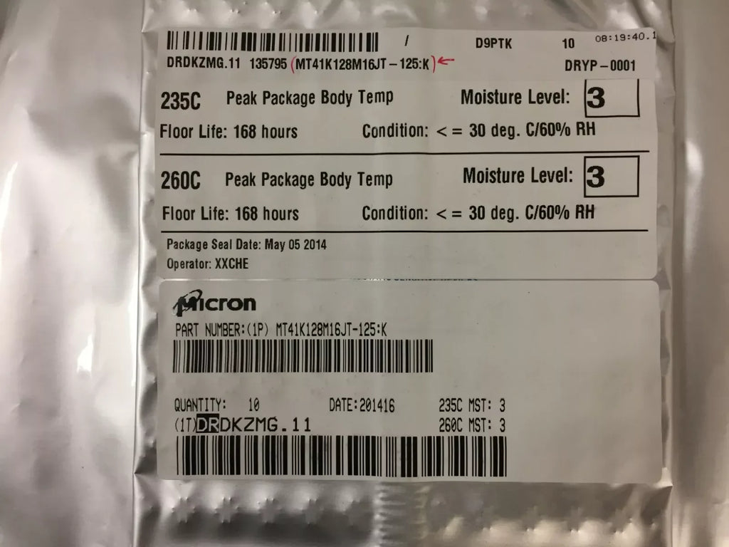 Micron MT41K128M16JT-125 2Gb DDR3 SDRAM IC, 96FBGA, Pack of 10 - ZYYKZ Test Equipment