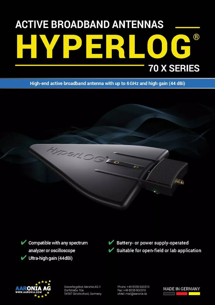 Aaronia HyperLOG 7040X BPA Active Directional Logarithmic Antenna 700MHz - 4GHz