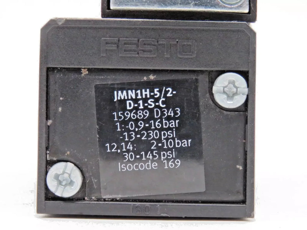Festo JMN1H-5/2-D-1-S-C Solenoid Valve, 0.9-16 Bar Pressure Range - ZYYKZ Test Equipment