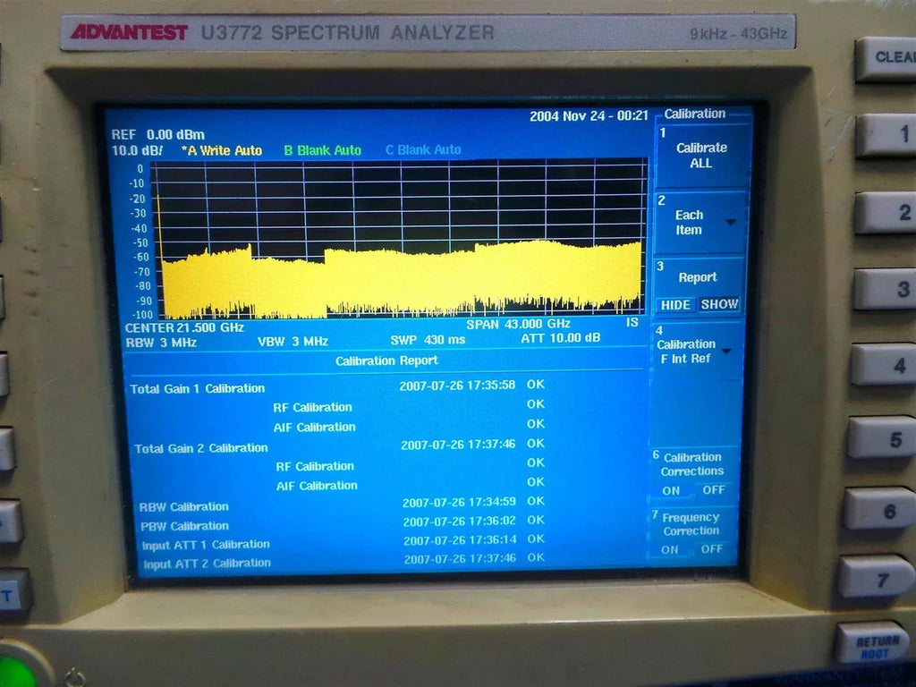 ADVANTEST U3772 High-Performance Spectrum Analyzer 9 kHz to 43 GHz - ZYYKZ Test Equipment