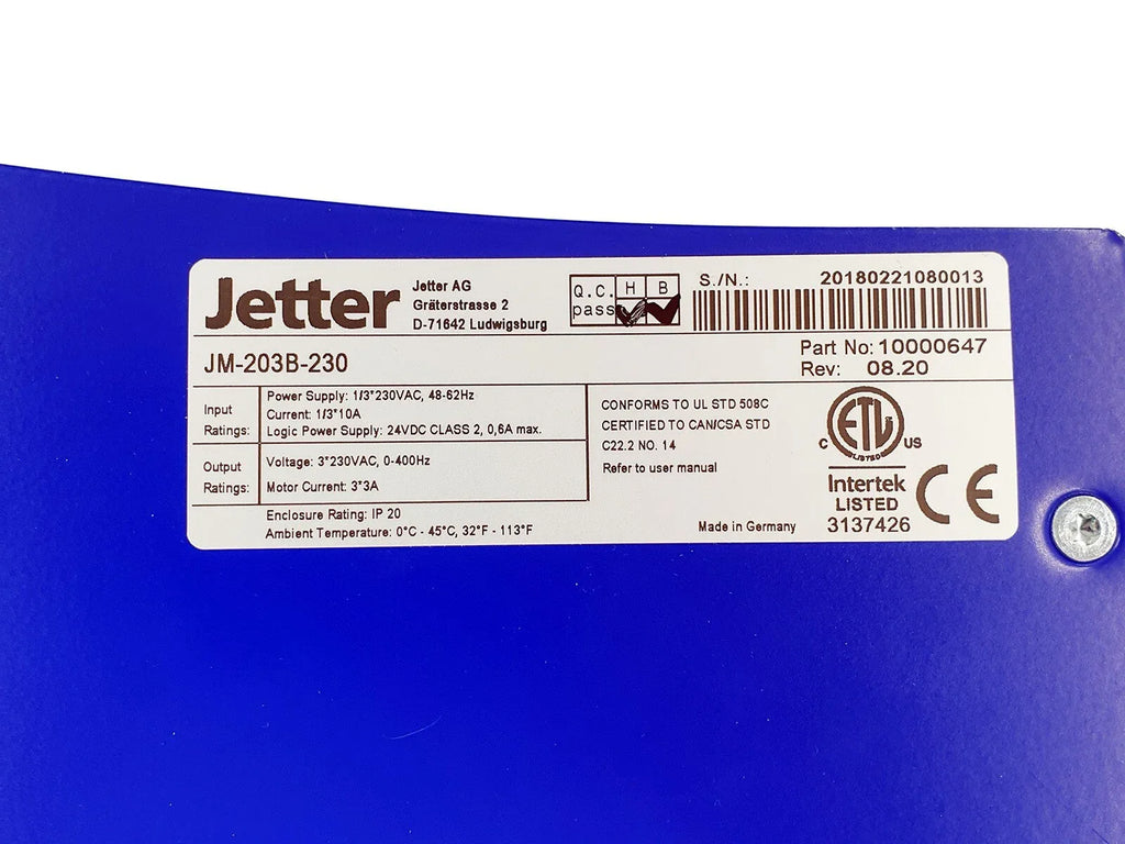 JETTER JM-203B-230 Digital Servo Amplifier with 230V Input - ZYYKZ Test Equipment