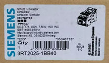 Load image into Gallery viewer, Siemens 3RT2025-1BB40 DC24V Contactor - Industrial Grade, New - ZYYKZ Test Equipment