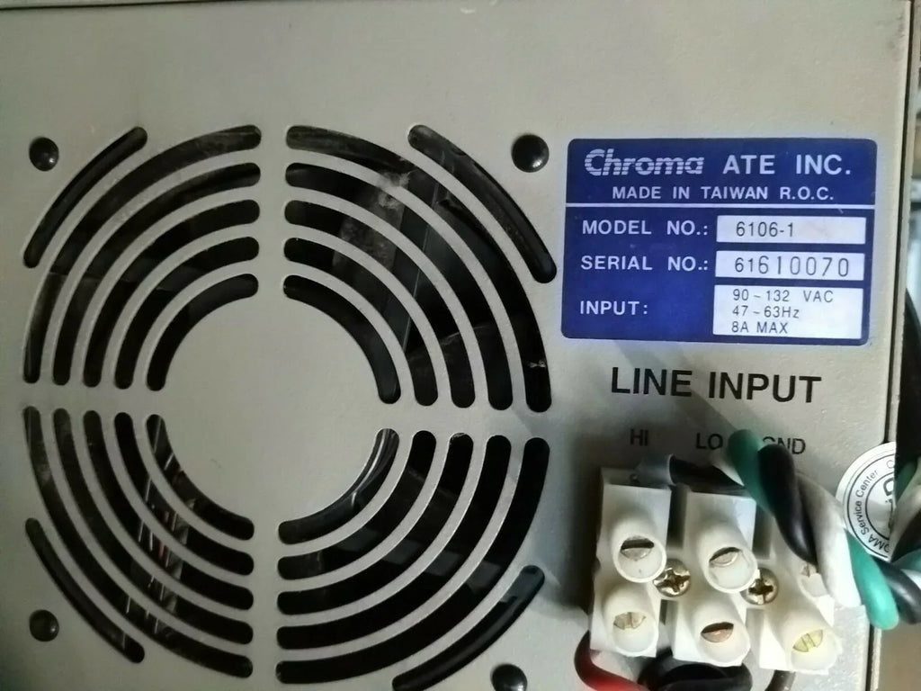 Chroma 6106 Programmable AC Source 0-300V, 15Hz-1kHz, 500VA Output - ZYYKZ Test Equipment