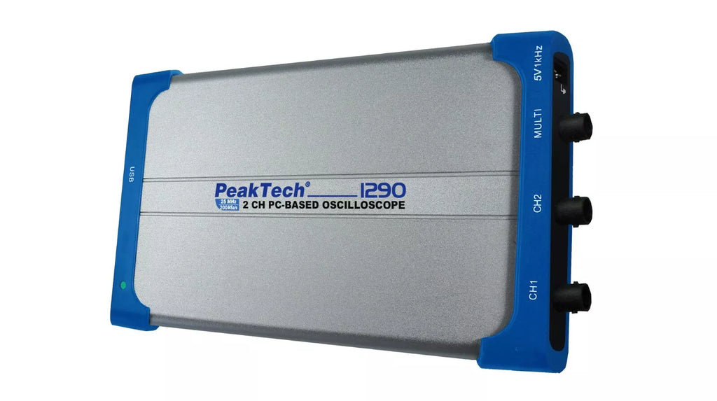 Peaktech P1290 25MHz 2-Channel USB Oscilloscope with 100 MS/s Sampling Rate