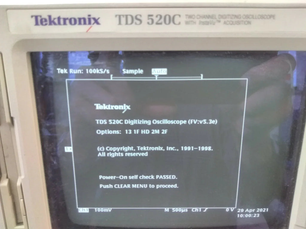 Tektronix TDS520C 2-Channel Digital Oscilloscope 500MHz 1GSa/s - ZYYKZ Test Equipment