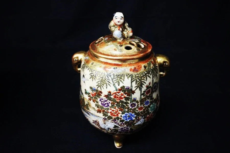 Satsuma Porcelain Incense Burner - Handcrafted Japanese Ceramic - ZYYKZ Test Equipment