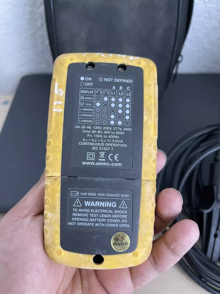 AEMC 6609 Phase & Motor Rotation Meter - Parts Only - ZYYKZ Test Equipment