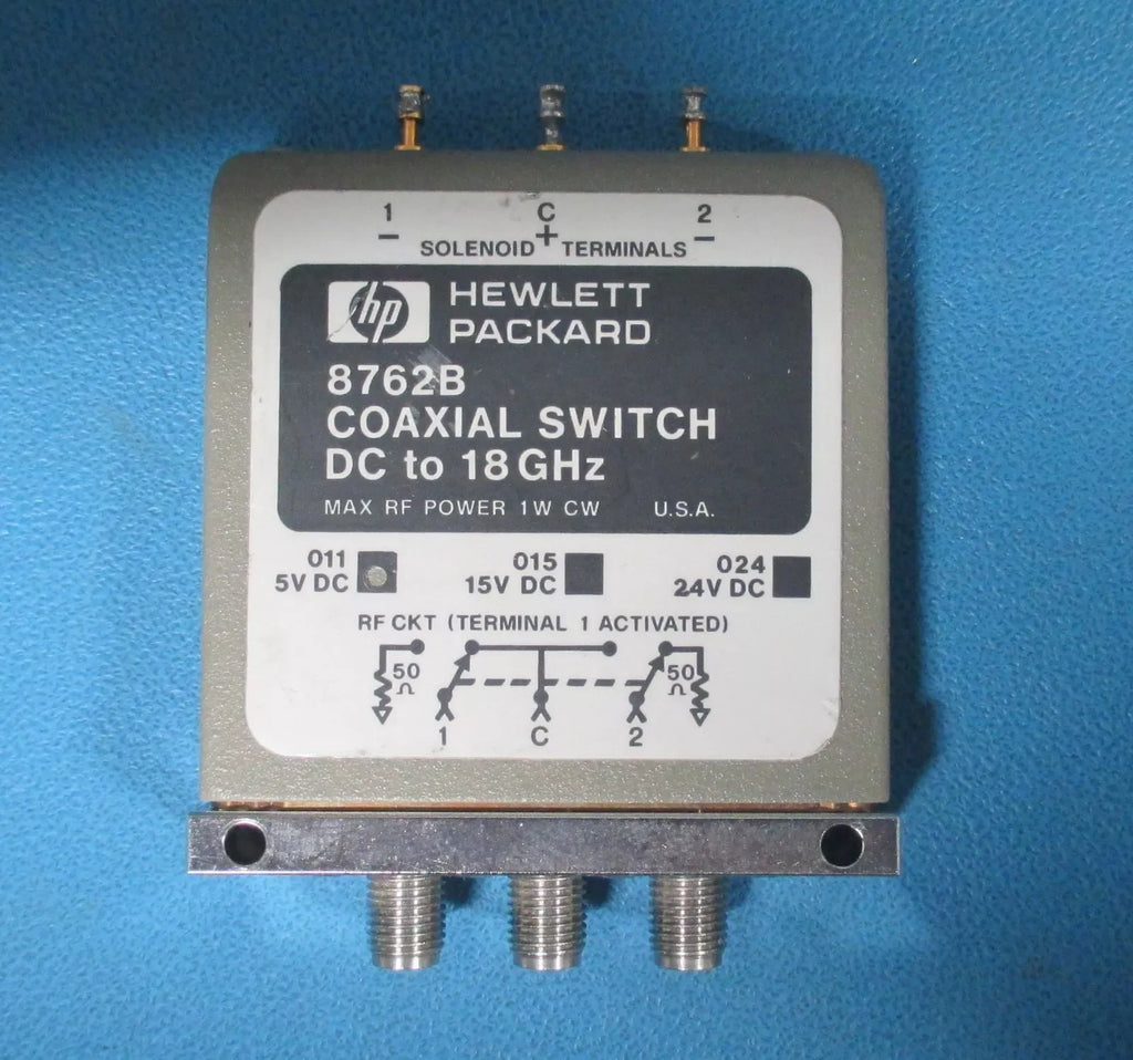 HP Agilent 8762B Coaxial SPDT Switch DC to 18 GHz, Option 024 - ZYYKZ Test Equipment