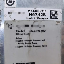 Agilent N6742B 0.8V 12.5A 100W Power Module - ZYYKZ Test Equipment