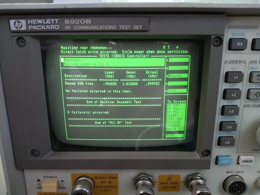 HP Agilent 8920B RF Communications Test Set with Options 016 & 102 - ZYYKZ Test Equipment