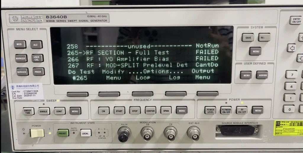 HP Agilent 83640B Synthesized Sweep Signal Generator, 10MHz-40GHz - ZYYKZ Test Equipment
