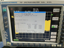 Load image into Gallery viewer, Rohde &amp; Schwarz FSP30 Spectrum Analyzer 9 kHz to 30 GHz - ZYYKZ Test Equipment