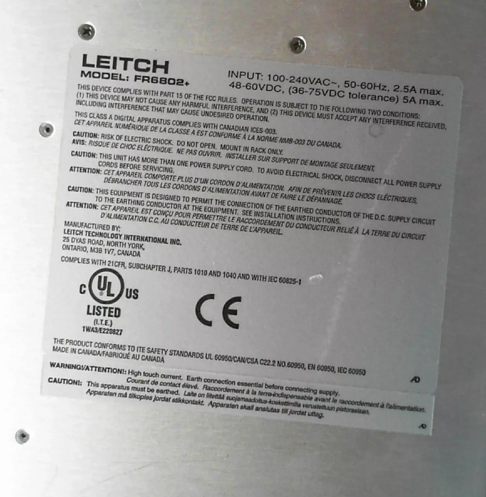 Leitch FR6802+ Harris 6800+ QXF Video Test Signal Generator - ZYYKZ Test Equipment