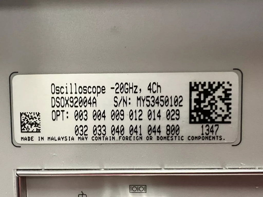 Keysight DSOX92004A High-Performance 2 GHz Digital Storage Oscilloscope - ZYYKZ Test Equipment