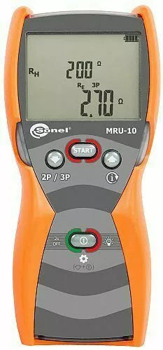 Sonel MRU-10 Earth Ground Resistance Meter - 50V, 60 Hz, CAT III 300V Tester