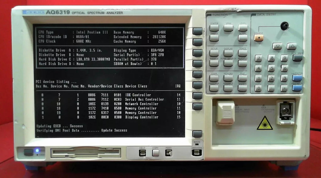 Ando AQ6319 Optical Spectrum Analyzer 600 nm to 1700 nm - ZYYKZ Test Equipment